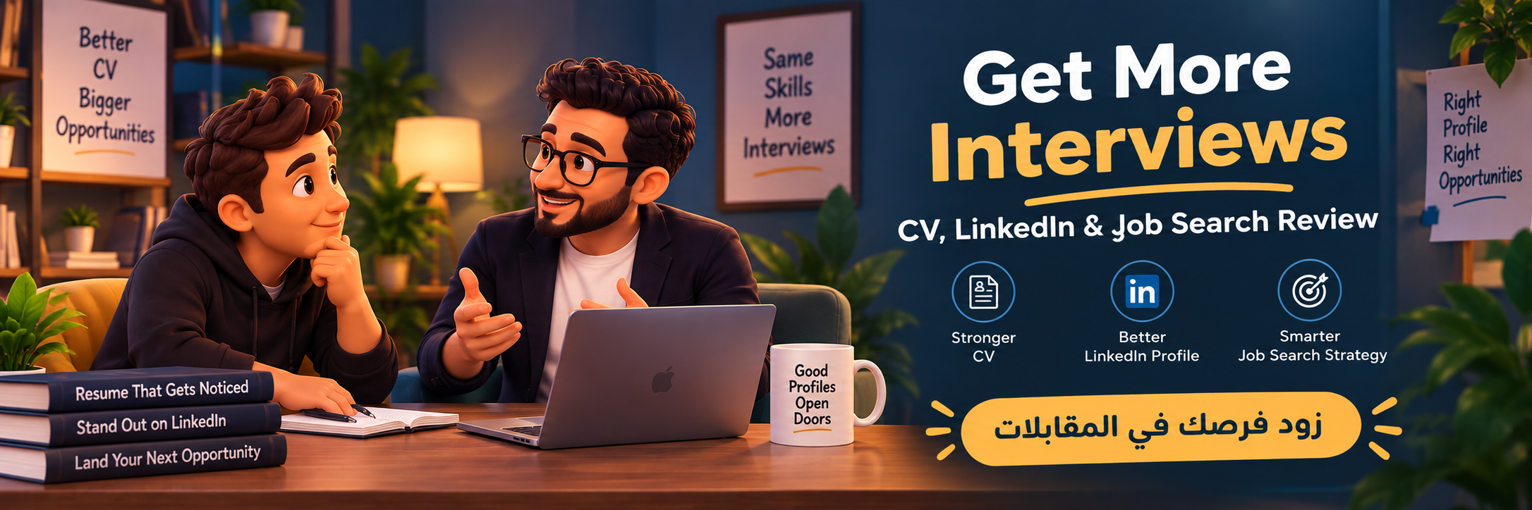 زود فرصك في المقابلات – مراجعة CV وLinkedIn وخطة البحث عن عمل