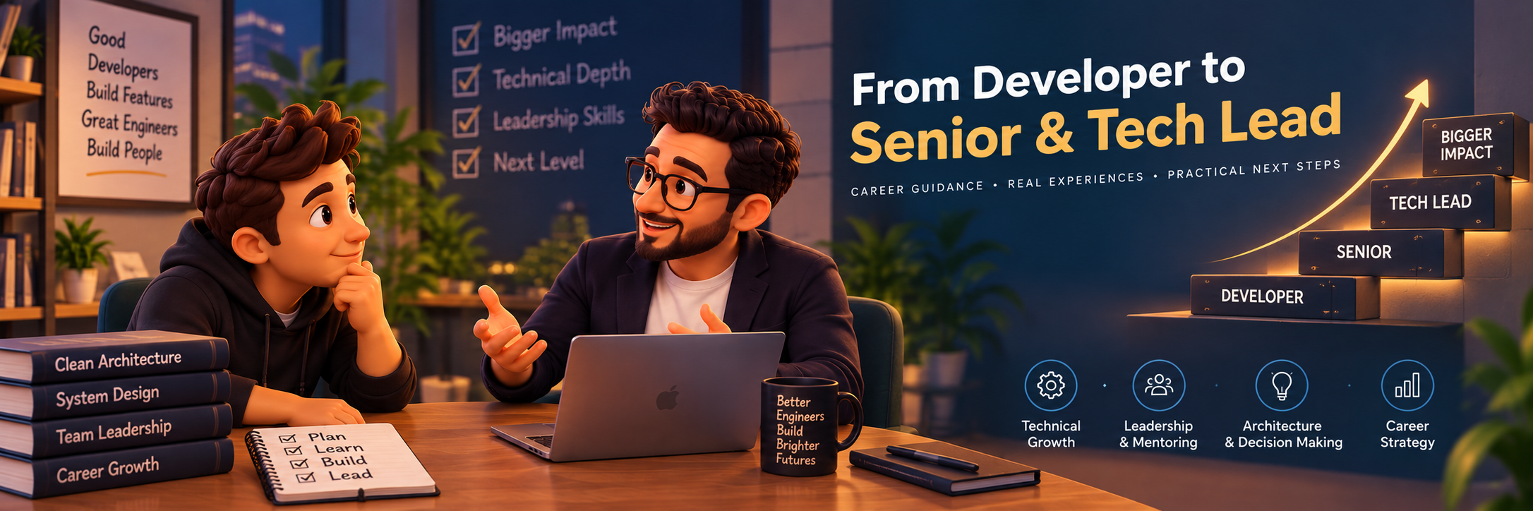 من Developer إلى Senior وTech Lead – جلسة تطوير القيادة التقنية