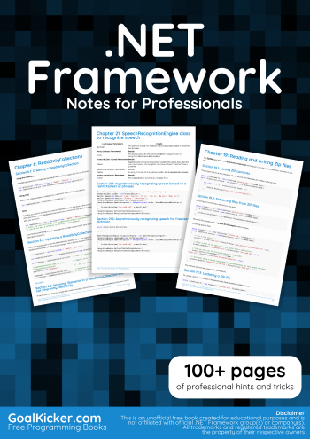.NET Framework Notes for Professionals book [Free Bundle]